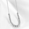 4MM Stainless Steel Clavicle Necklace: European & American Fashion, Versatile Women's Simple Chain with Twenty Round Beads
