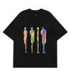 Bstract Rainbow Figure Silhouette Art T Shirt Color Brush Stroke Graphic Tee Unisex Casual Cotton Streetwear Short Sleeve Tops