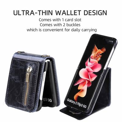 Portofel cu fermoar Pentru Samsung Galaxy Z Flip 3 Husa Flip 4 Husa Flip Book Husa de protectie pentru buzunarul cardului