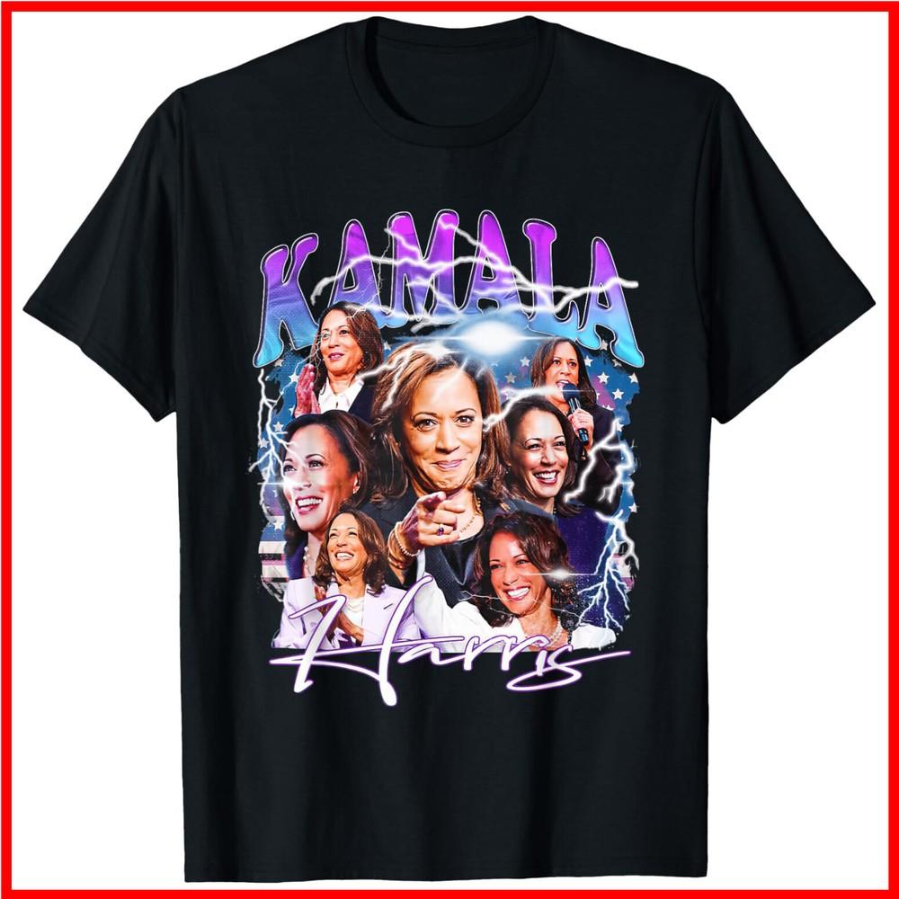 Kamala Harris President 2024 Black Cotton T-Shirt Unisex T-Shirt XXXXL