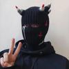 Y2K Style Crochet Halloween Party Cow Horn Parent-Child Ski Mask Hat