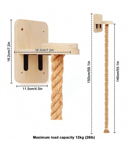 

Cat Climbing Frame Wall-mounted at toy Sisal rope Hook-type cat furniture Suitable for training and claw sharpening as picture