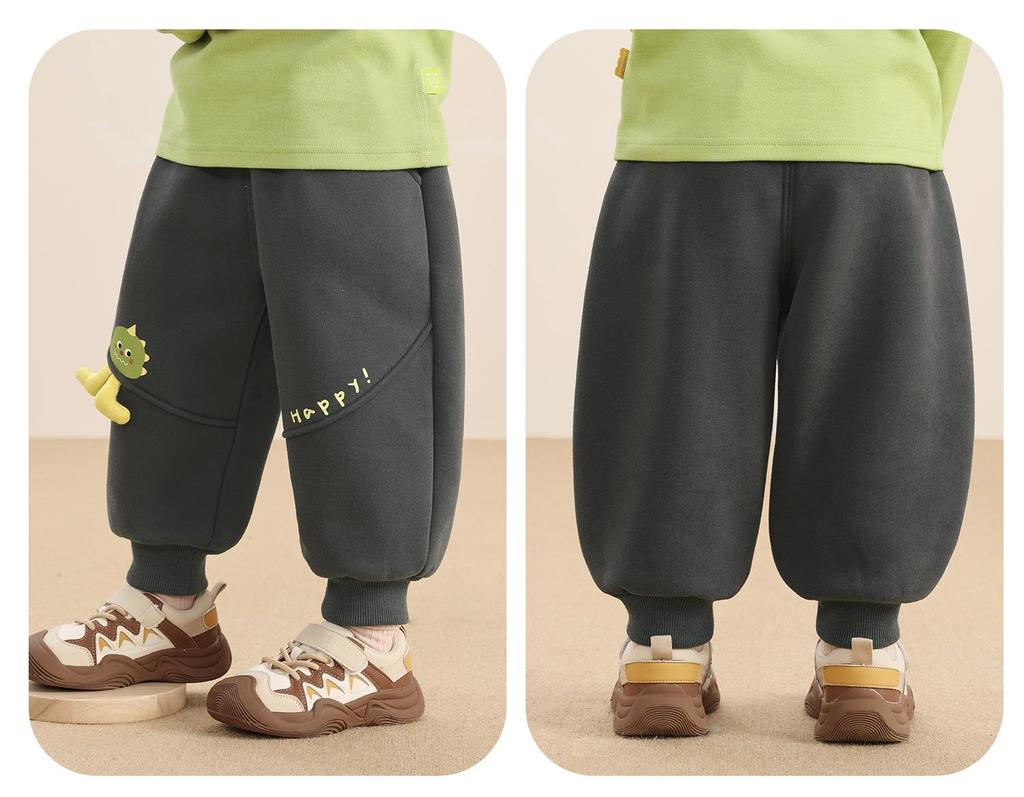 Kaka Panda Kids' Fleece-Lined Winter Sweatpants - Boys' & Girls' Warm Autumn/Winter Trousers