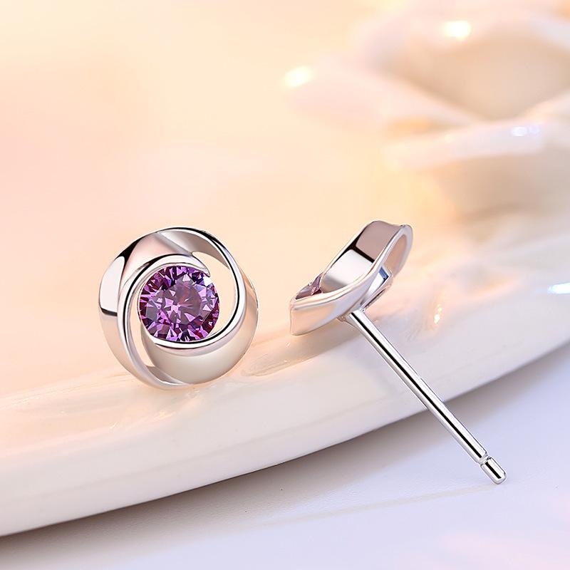 Sterling Silver Rose Love Stud Earrings - Simple & Elegant Design