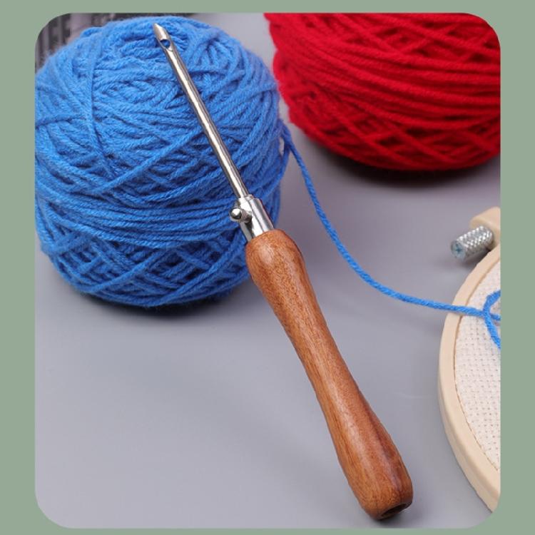 Embroidery Punching Needle Set, Wood Hand Embroidery Pen Beginner Punching Needle Embroidery Set for Stitching Craft