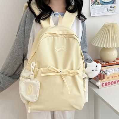Girls Backpack College Student Versatile Campus Style Double Shoulder Bag Travel Pack Durable Lightweight Fashionable Backpack