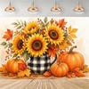 Autumn pumpkin themed backdrop, harvest festival decoration, baby shower background, photo booth backdrop4905