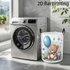 1pc Foldable Laundry Basket with Cute Bear Balloon Design - Spacious Round Storage Hamper Suitable for Room,, Dorm, Modern, Basket with Handle for Clo