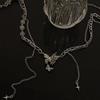 Butterfly Tassel Splicing Necklace Female Niche Design Sense Ins Cold Wind Hip Hop Sweet Cool Personality Collarbone Chain Accessories