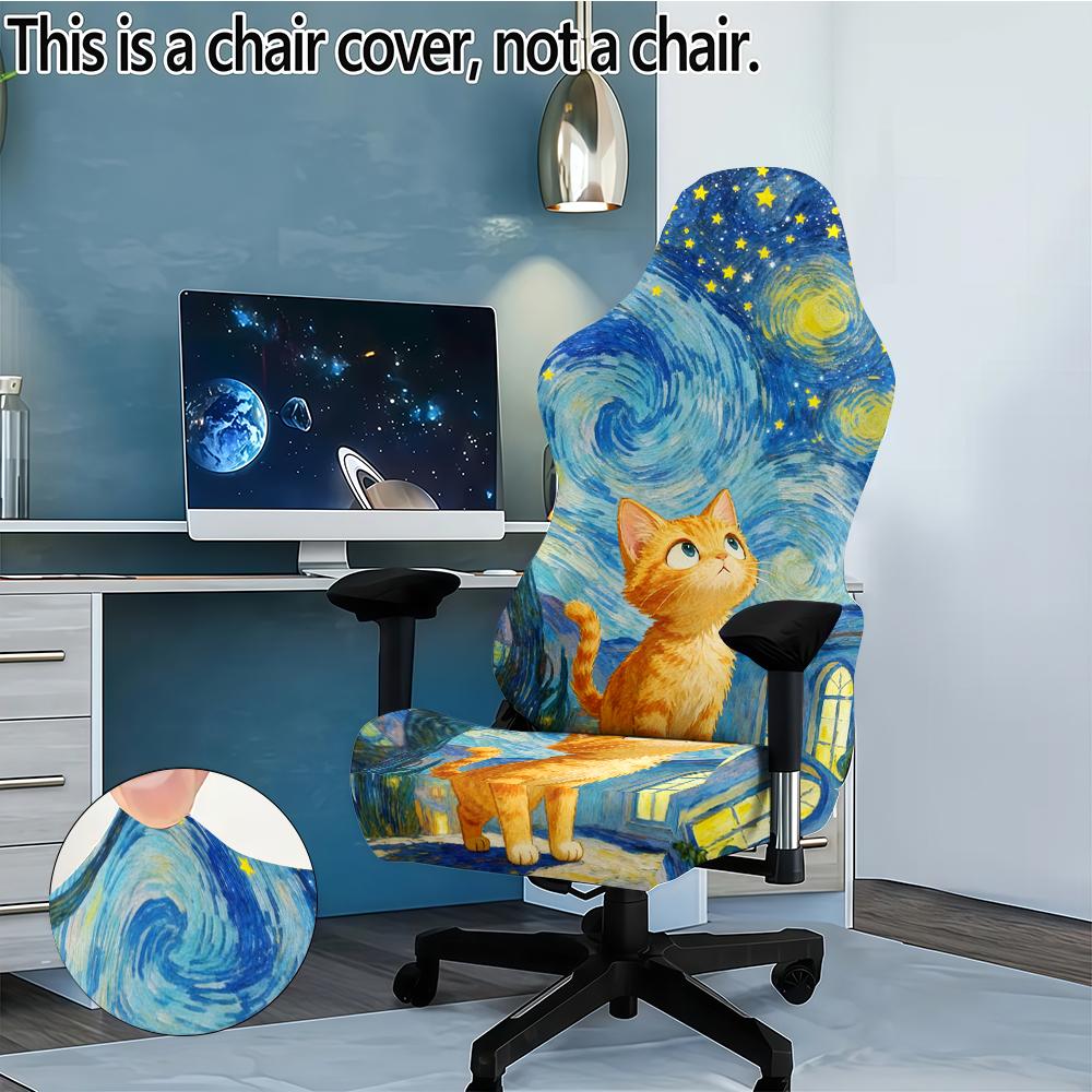 Fashion Print Gaming Seat Cover Backrest Cover Anti Dirty Protector Stretch Sports Computer Chair Cover Office Home Decoration
