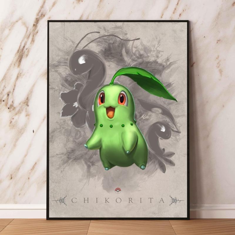 Pokemon Gyarados and Koi Leaping Dragon Gate Decorative Painting Traditional Art - Style Mural Unique Gift for Anime Lovers