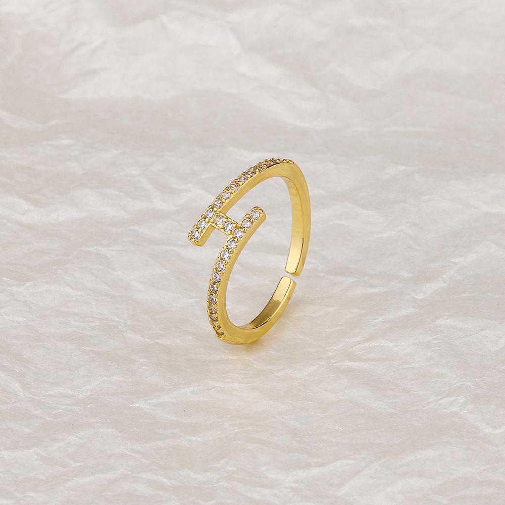 Simple and Fashionable H-letter Ring for Women, Personalized and Fashionable Open Mouth Rings