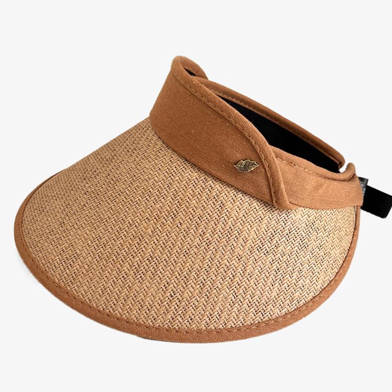 

Универсальная шляпа Соломенная плетеная Женская широкополая шляпа от солнца Шляпка Caramel