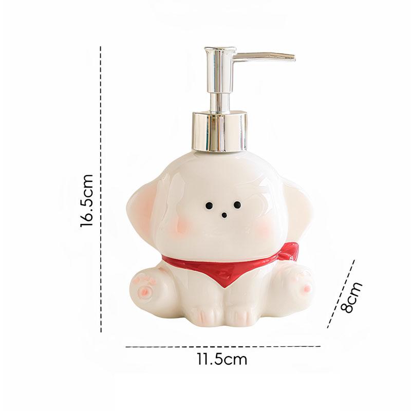 soap dispenser Cartoon puppy ceramic hand sanitizer, toilet laundry detergent shower gel shampoo bottle press bottle dispenser