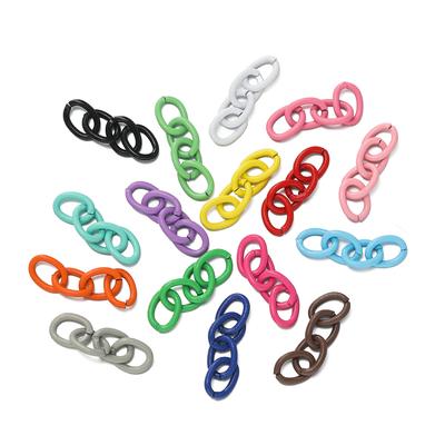 20pcs/lot 25mm Metal Link Chain Connector For Keychain Pendant KeyChains Hanging Accessories Diy Jewelry Making Findings