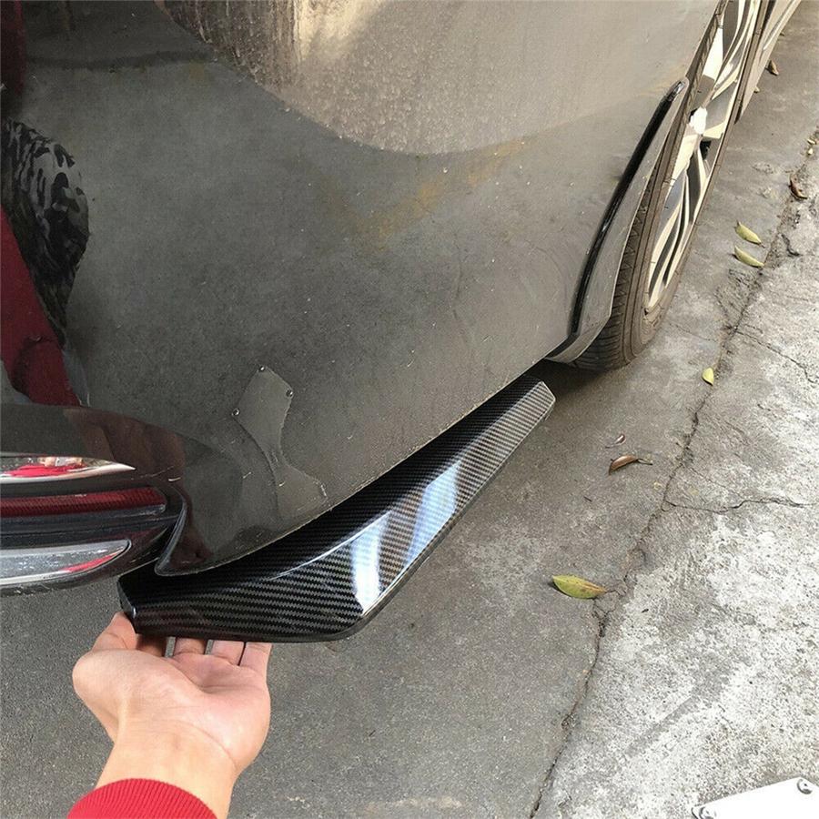 1 Pair ABS Glossy Carbon Fiber Look Rear Bumper Lip Splitter Protector Universal