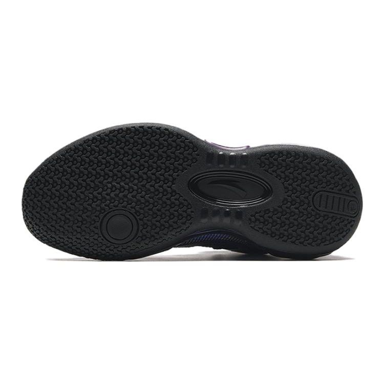 Anta Kids Asymmetric 3 Shock Absorbing Wear Resistant Breathable Mid Top Basketball Shoes Kids Basketball Shoes Purple Black 312331102-7