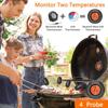 Termometru fără fir pentru carne, digital, Bluetooth, citire instantanee, pentru interior, exterior, pentru gătit alimente, grătar, cuptor, suport pentru afumător, sondă 2/4