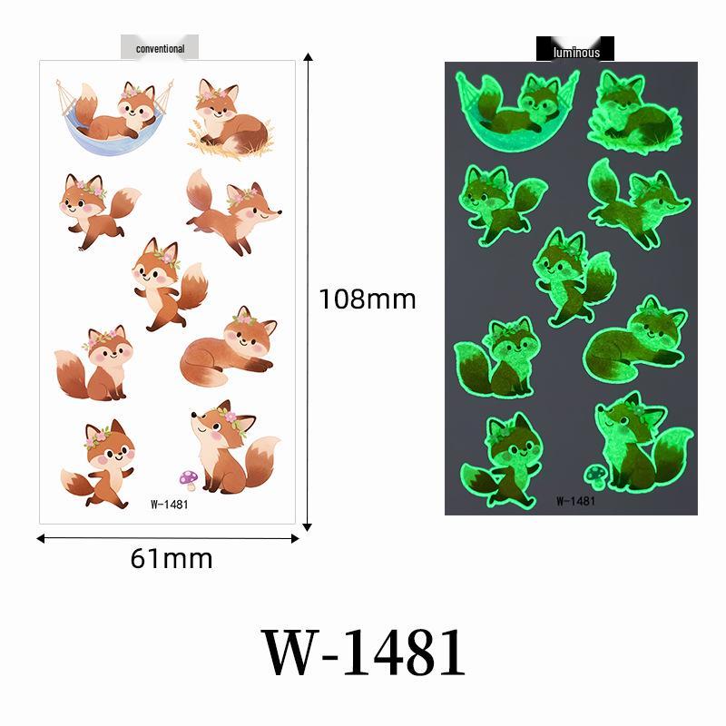 Waterproof Luminous Cartoon Capybara Temporary Tattoo Stickers for Kids