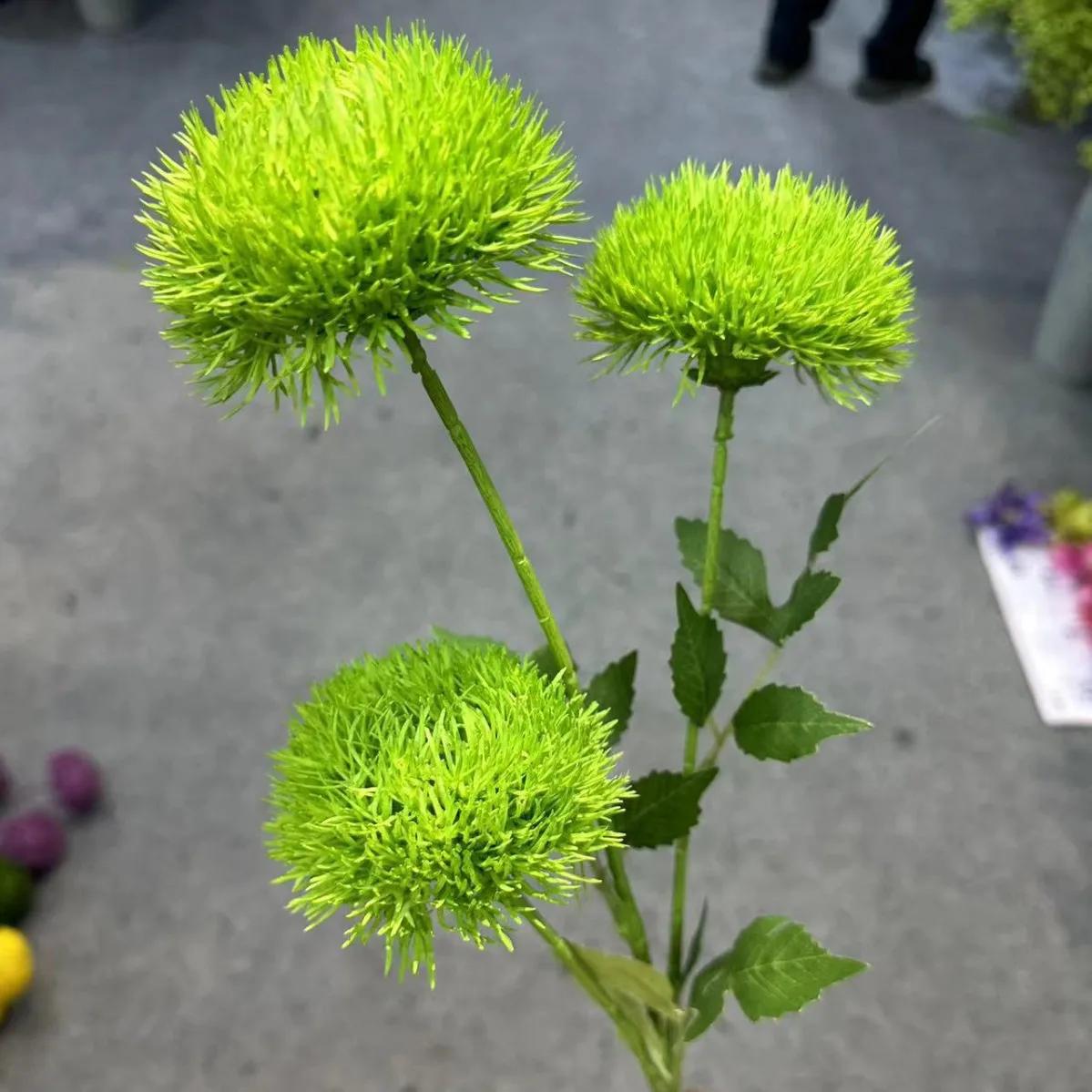 

5Pcs Artificial 3head Thorn Ball Flowers Wedding Road Guide Flower Arrangement Home Decoration Party Floral Fake Green Plants светло-зеленый