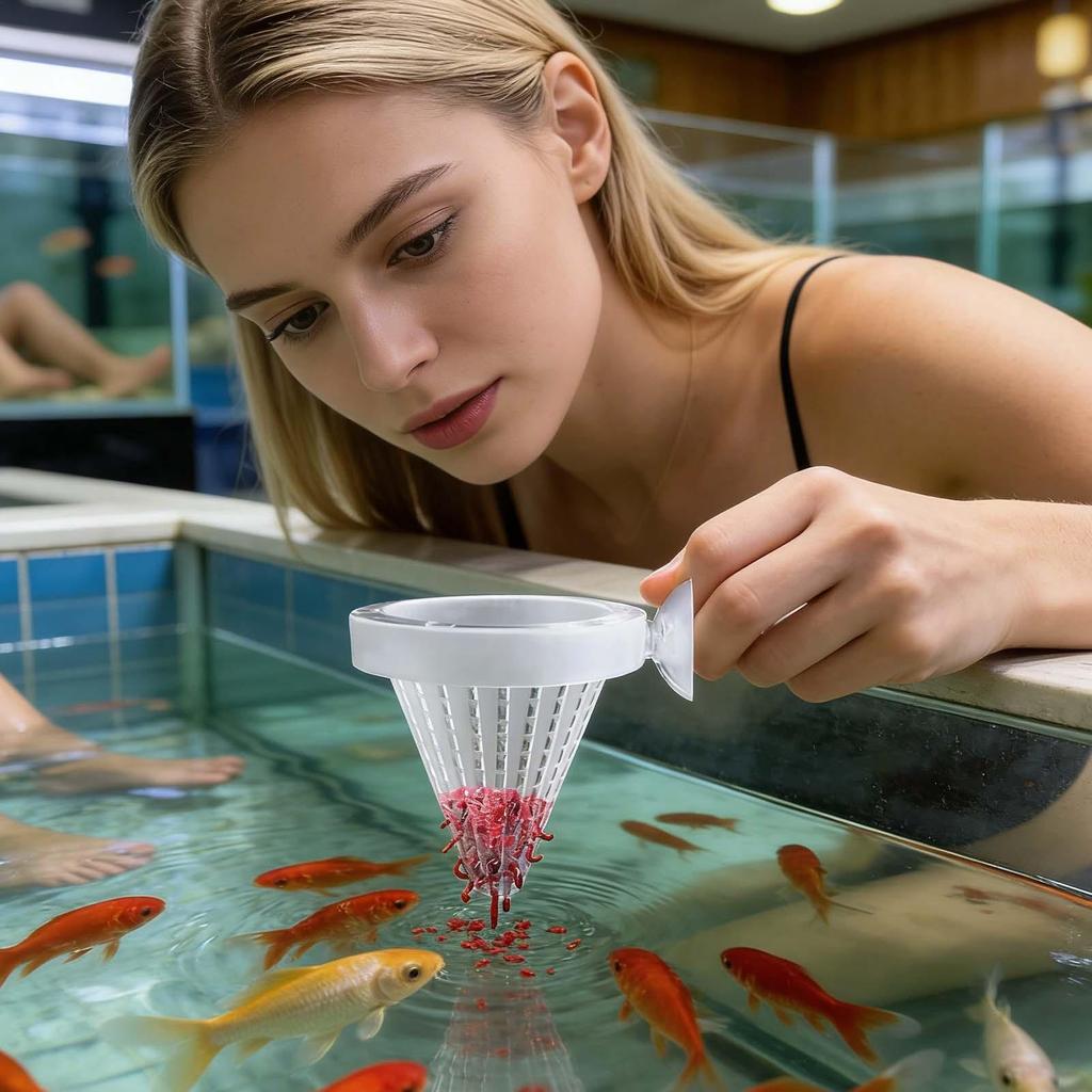 Aquarium Feeding Dish Suction Cup Aquarium Feeder Container Fish Tank Feeding Bowl For Living Room Tabletop Foyer Entryway