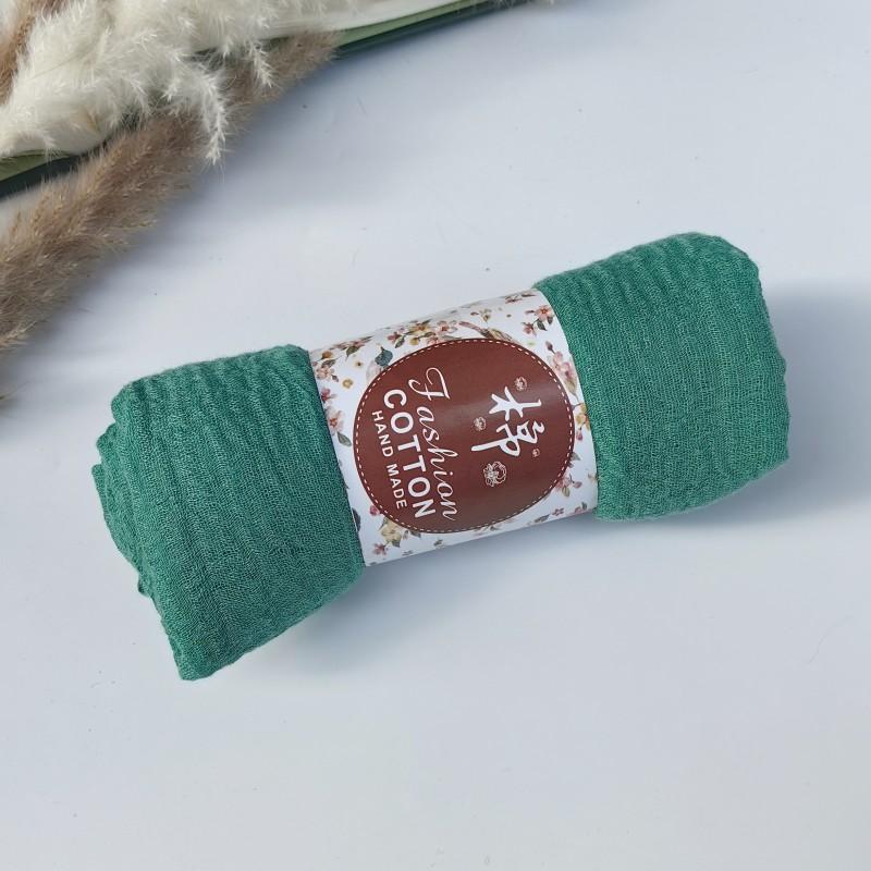 62-122 Colors Crinkle Cotton Underscarf Pleated Pompom Plain Hijab With Tassels Islamic Turban Warp