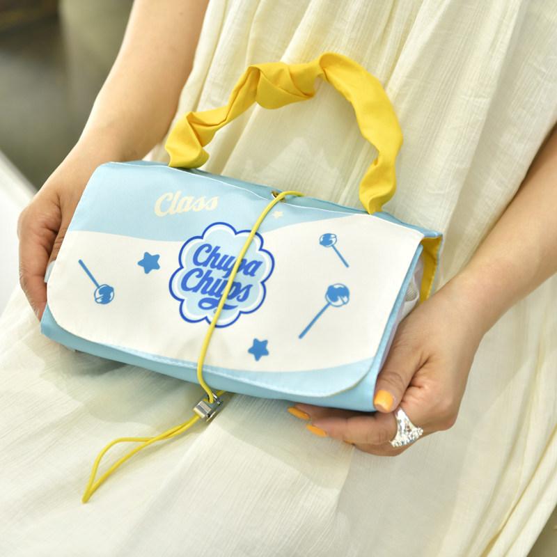 New cute large-capacity makeup bag, waterproof portable handbag, three-in-one foldable makeup bag жёлтый