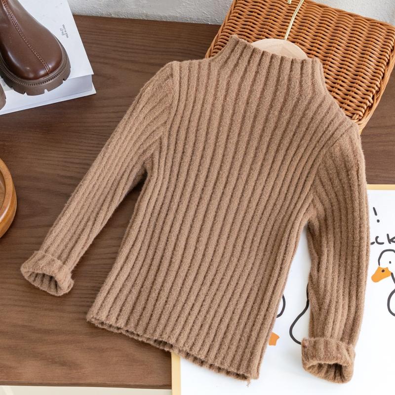 Half High Neck Baby Sweaters Autumn Winter Kids Boys Girls Long Sleeve Pure Color Knit Sweater Baby Kids Boys Girls Pullover Sweatersdershirt