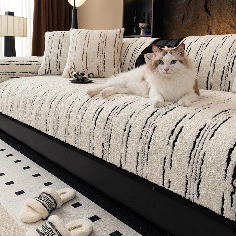 Plush Sofa Cushion Non-Slip Simple Modern Comfortable Cotton Velvet Seat Cushion  New Cross-Border Autumn And Winter Sofa Cover Cover Cloth