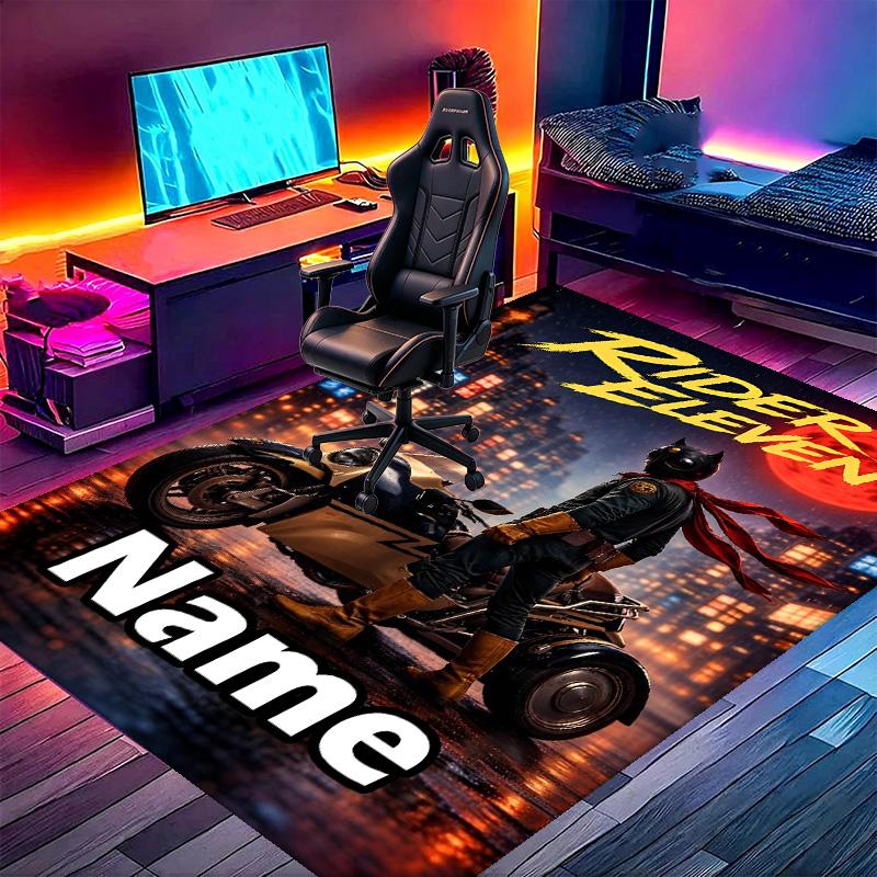 Custom Name Personalized Knight Rider Print Carpet, Versatile Home Decor Rug, for Playroom, Apartment, Balcony, Entryway, Hallway Gift