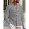 Men's Multi-buttons Shirts Cotton Linen Hawaiian Beach Shirt Long Sleeves Stand Collar Lightweight Breathable Men's Shirt