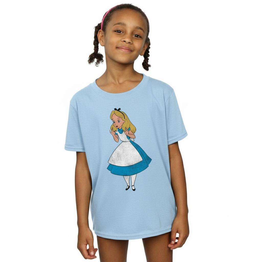 Alice In Wonderland Dziewczęca klasyczna bawełniana koszulka