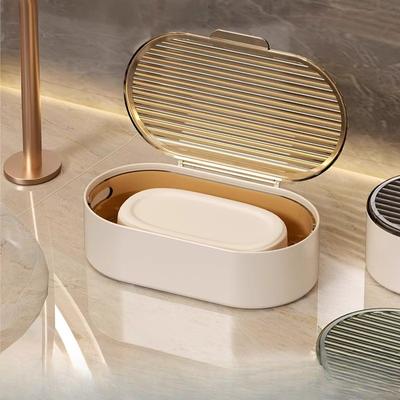 Kerge luksuslik tööpinna seebikarp, loominguline, kaanega äravoolukastiga, kaasaskantav majapidamisvannitoa hoiustamisseebikarp