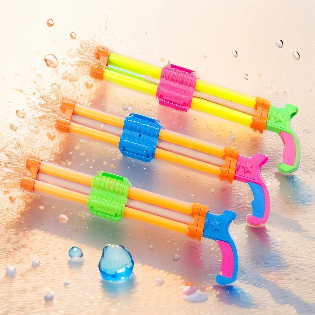 Kids Childrens Toys Water Guns for Outdoor Fun Summer Pulling Type Water Swim Sprayer Toy Beach Double-Tube Water Outlet Water Shooter