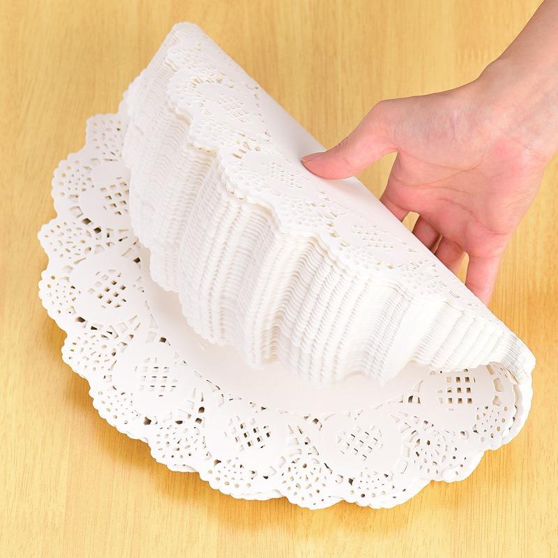 100pcs White Lace Paper Doilies Placemats DIY Box Packaging Gift Wrap Paper Crafts For Wedding Party Favors Table Decoration Mat