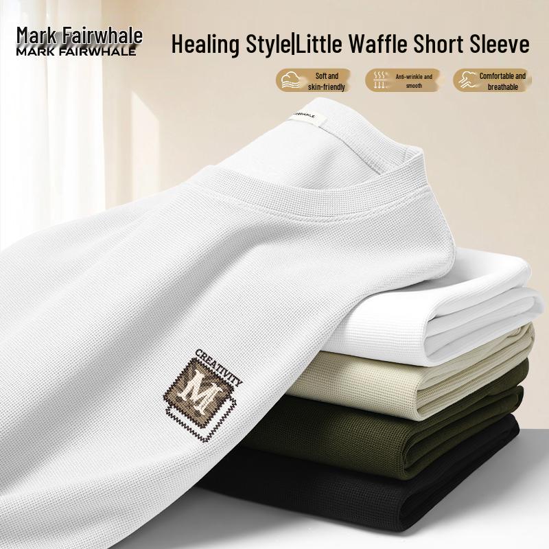 MARK FAIRWHALE Men s Premium Waffle Knit Short Sleeve T-Shirt 3XL