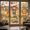 Thanksgiving Day Window Stickers Bathroom Shadow Clings Turkey Pumpkin 2026 2027 New Year's Eve Birthday Party Decoration Favors
