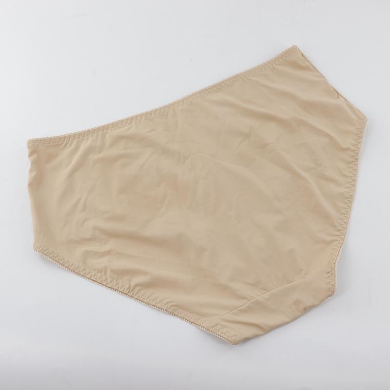 Women Plus Size Breathable Hip-Hugging Panties Mid Waist Print Solid Color Sexy Comfortable Brief L 1Xl 2Xl 3Xl 4Xl 5Xl