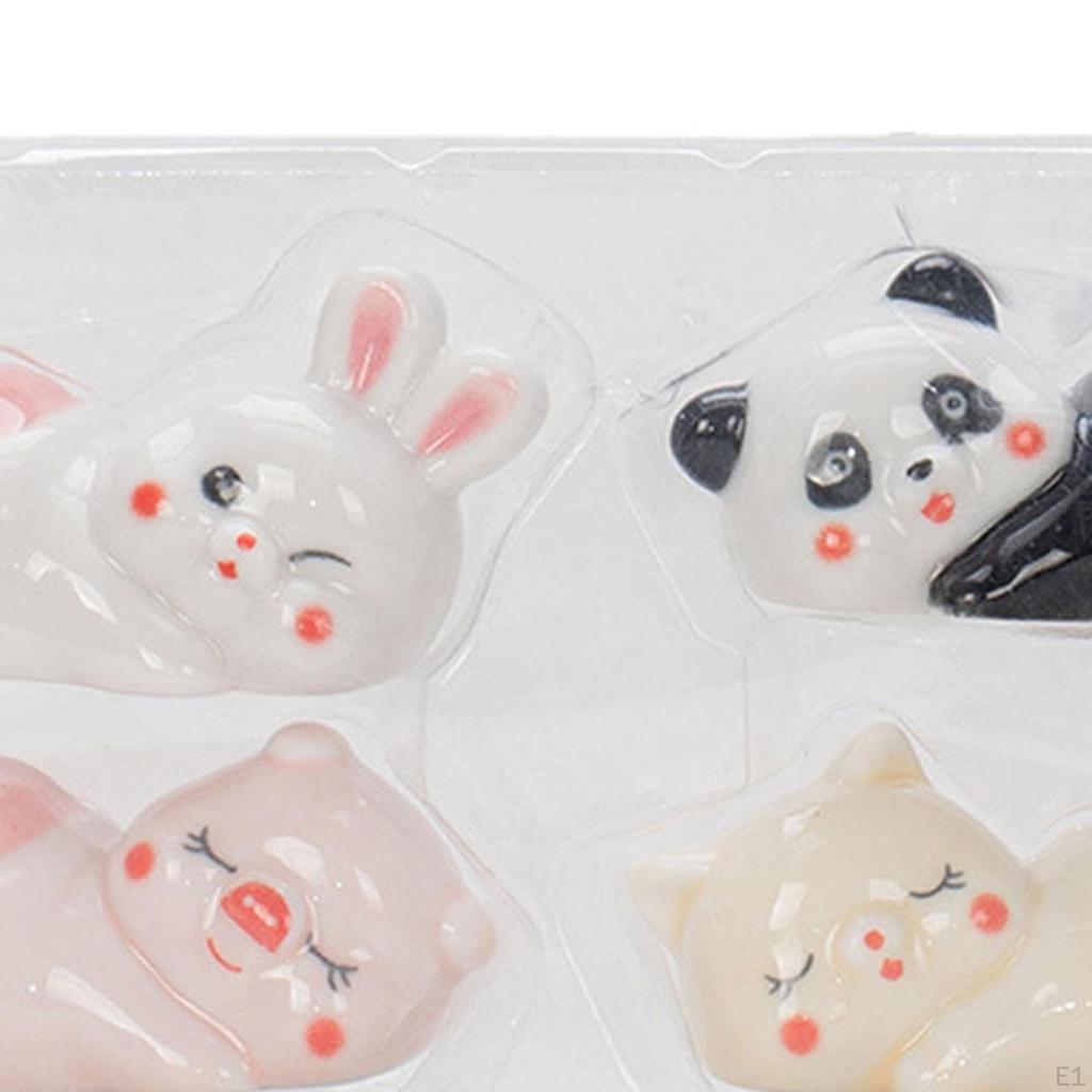 4Pcs Animal Chopsticks Rest Set ,Dinner Spoon Stand ,Figurine Sculpture Fork Rack, Ceramic