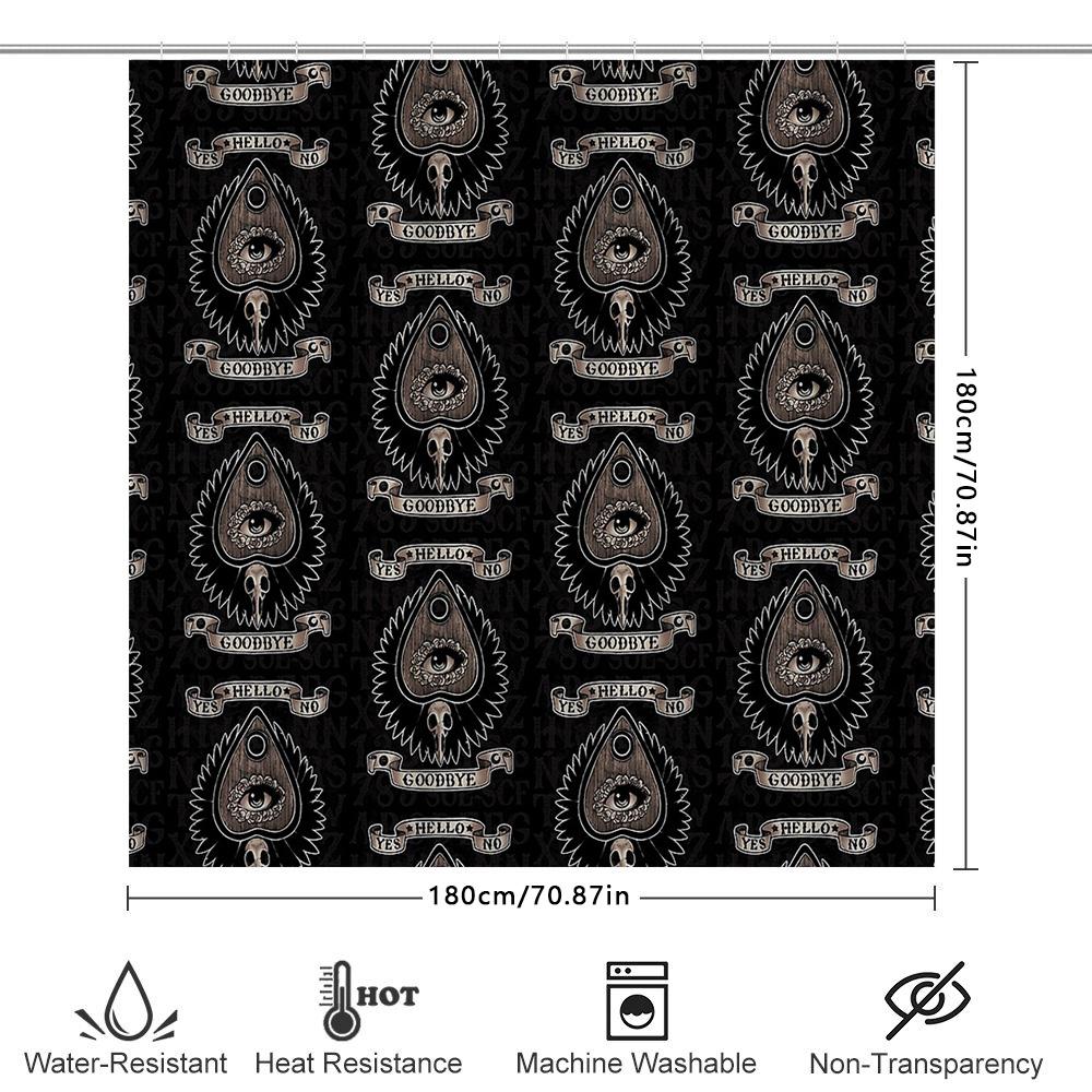 Gothic Horror Shower Curtain Spooky Witchy Macabre Halloween Decor Room Dark Aesthetic Tapestry Paranormal Occult Home Bathroom