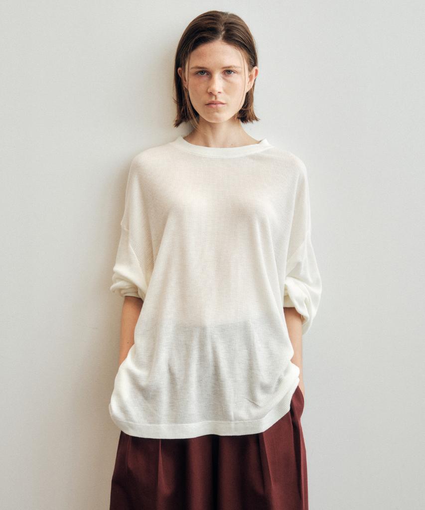 CITTA Wool Blend Comfort-Fit Waffle Long-Sleeve T-Shirt_Ctt392(5Color)