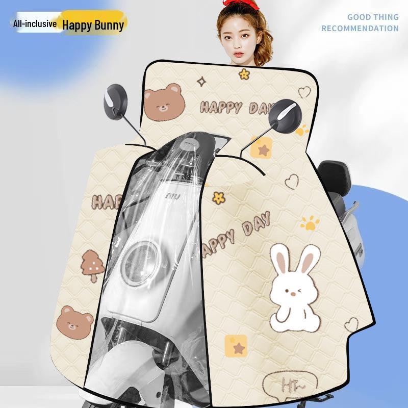 All-Season Hood-Style Windshield Cover for Small Electric Vehicles - Waterproof, Windproof, Sun Protection