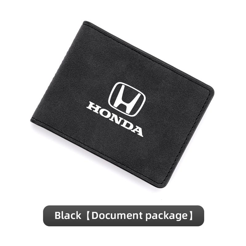 Car Driver License Suede Leather Bag Auto Driving Documents Cover For Honda Civic Accord Fit Jazz Pilot CRV Odyssey Passport TP6