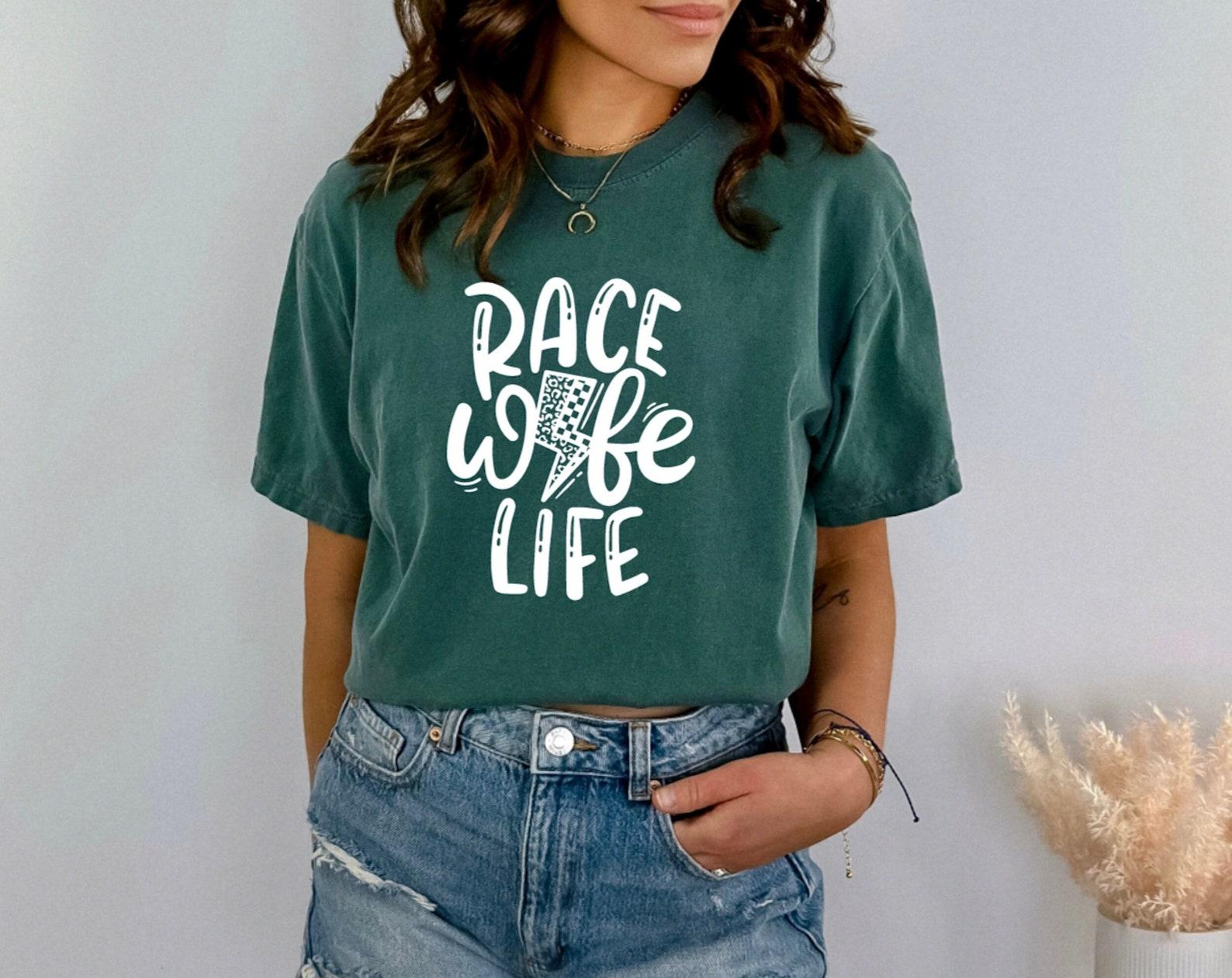Race Wife Life Unisex T-Shirt, Graphic Tee, Racing, Motocross, Nascar S