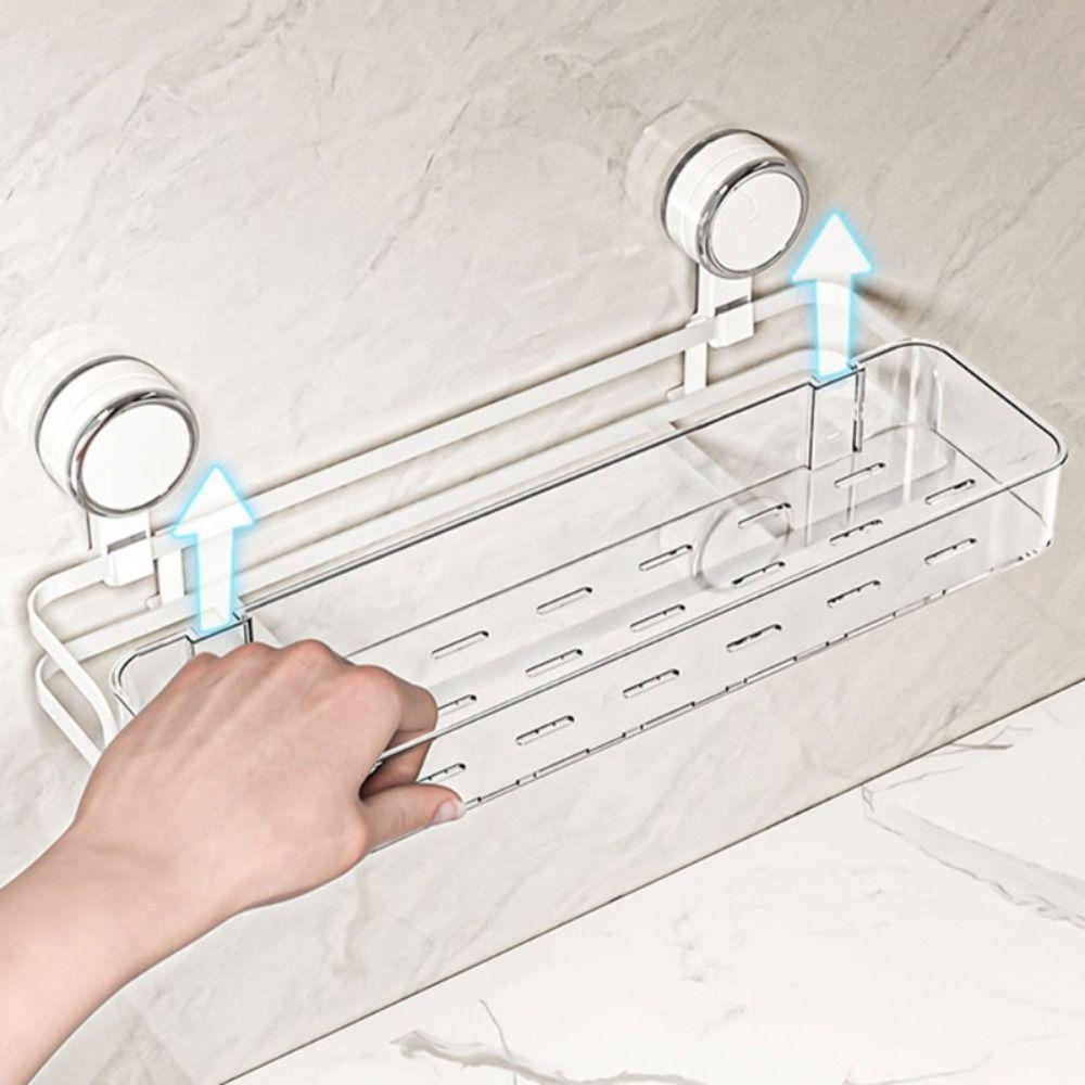 Wall-mounted Suction Cup Storage Rack Space Saving Bathroom Drain Rack  Kitchen