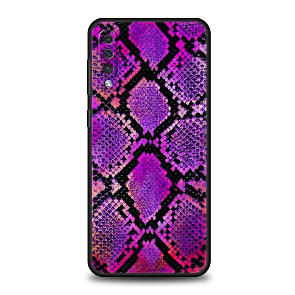 Pretty Luxury Snake Skin Phone Case For Samsung A54 A52 A24 A14 A50 A72 A70 A40 A20S A20E A02S A12 A22 A34 A42 A32 5G A04s Cover