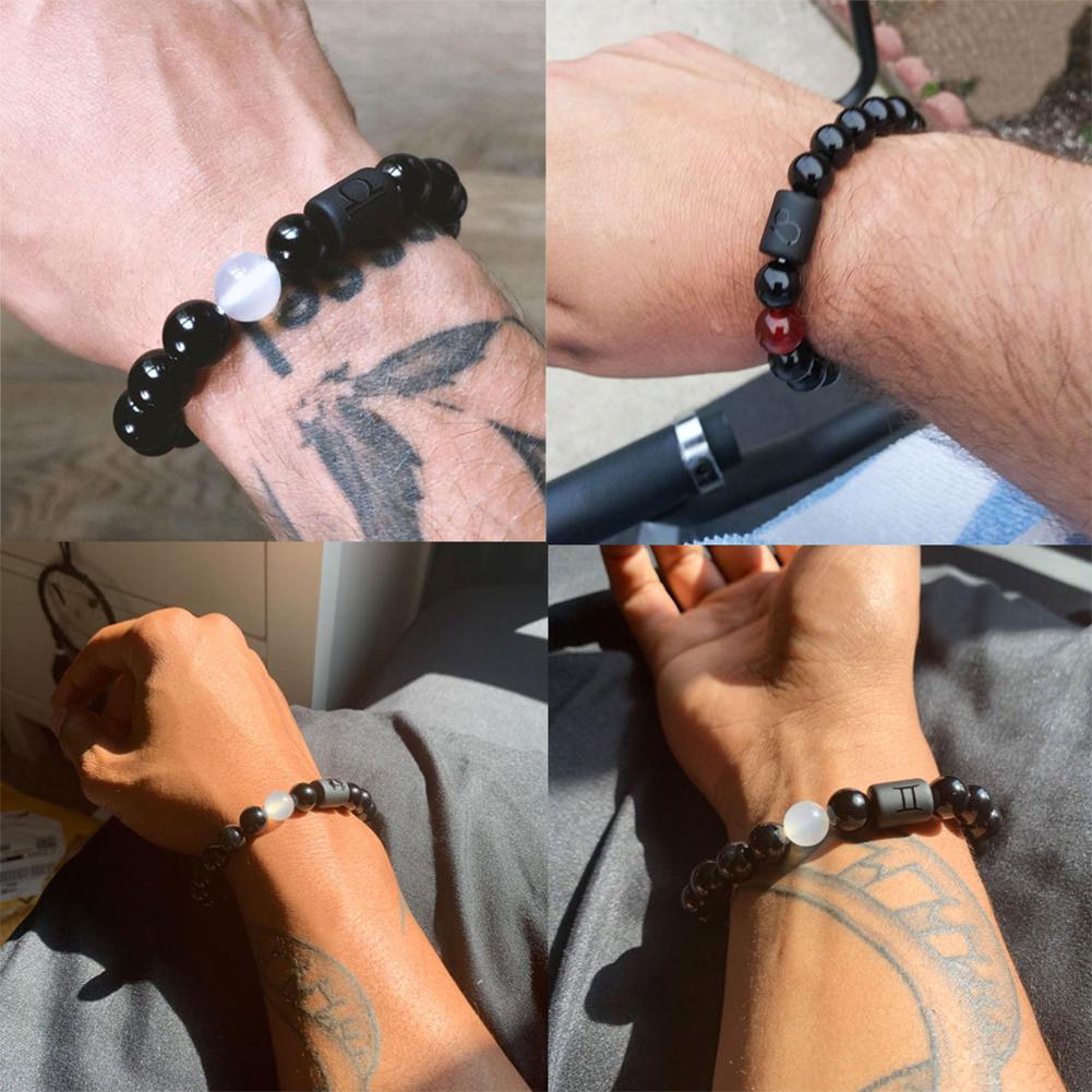 12 Constellations Woven Bracelet Creative Fashion Bracelet Adjustable Beaded Bracelet Jewelry Gift for Men Women