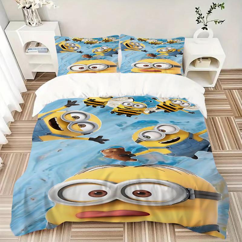 3Pcs Despicable Minions Adventure Bedding Sets For All Sizes New 3D Printed Bed Cover Comforter Duvet Cover Pillowcase Bedroom Decoration