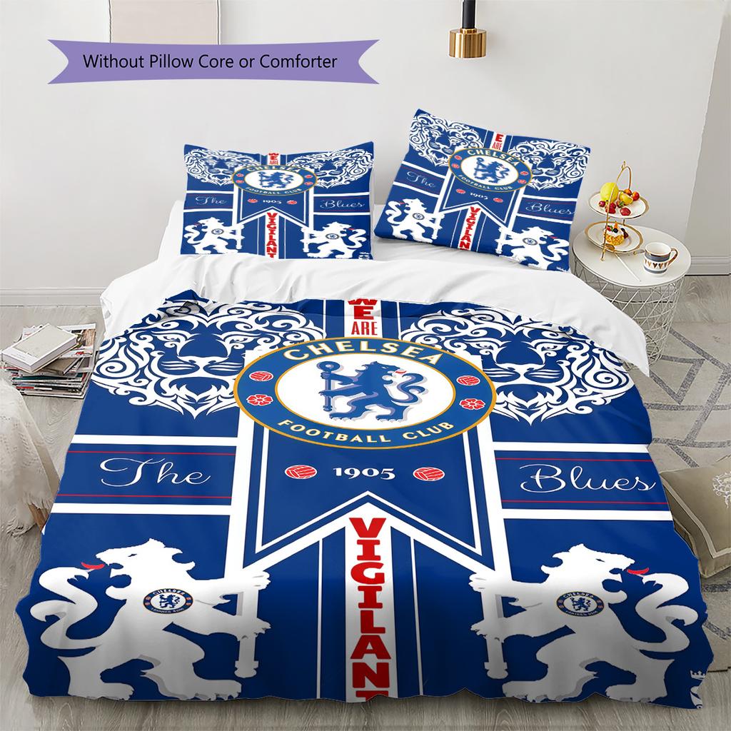 The Blues logo  Pattern Bedding Quilt Set Quilt Cover Pillowcase Home Decoration Birthday Gift (1 * duvet cover + 2 * pillowcase, without core)