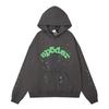 Spider Web Print Hooded Sweatshirt Set Men Women Loose Fit Cotton Fleece Streetwear Winter Outfit